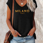 Load image into Gallery viewer, Women's Black V-Neck Vest T-Shirt Spring/Summer Casual