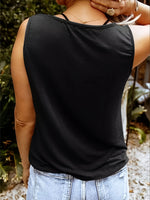 Load image into Gallery viewer, Stylish Pink Floral Print V-Neck Tank Top with Decorative Button